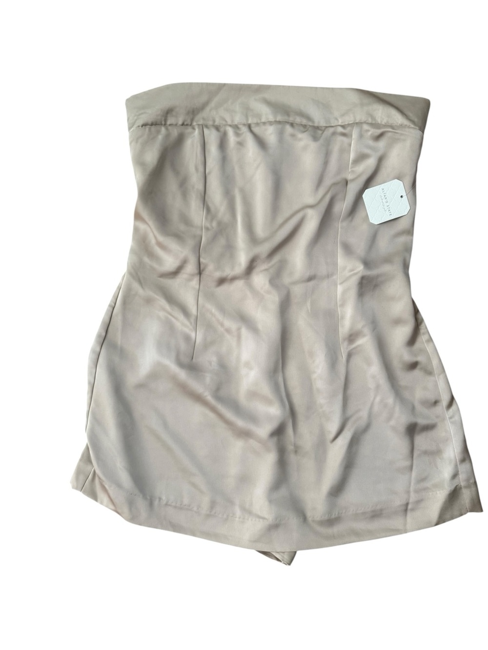 Altar'd State Strapless Bandeau Romper in champagne